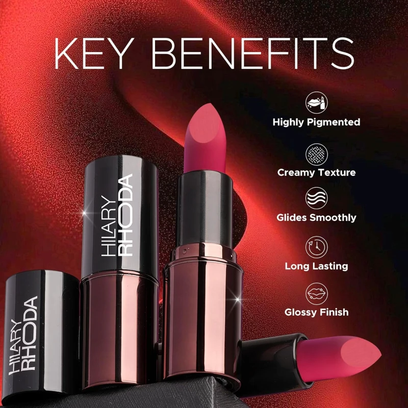 Hilary Rhoda Creamy Touch Lipstick | Infused with Olive Oil, Shea Butter & Vitamin E | Highly Pigmented & Creamy Texture | Long Lasting & Keeps Lips Moisturising - 4g (Pink Nude - Shade 02) - Thumbnail 5